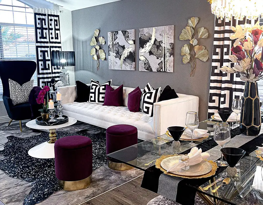 48 Glam Living Room Ideas with Timeless Style 7 Plum Accents In Glam Spaces