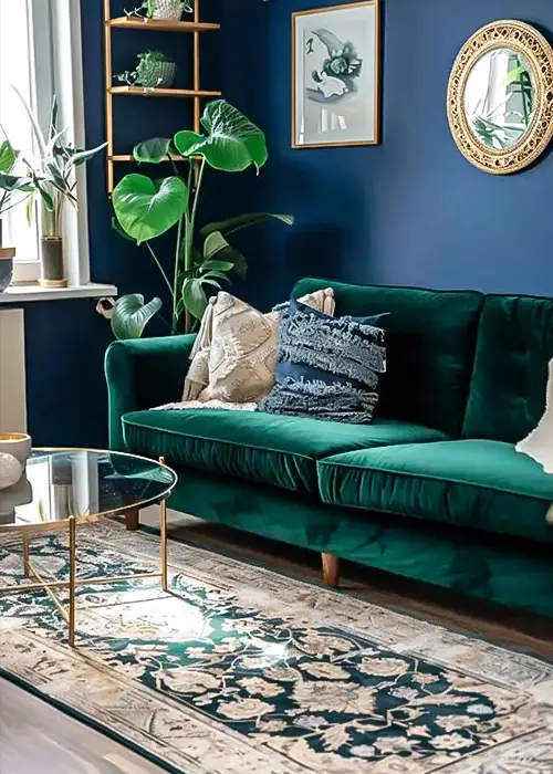 46 Calm Blue And Green Living Room Ideas 41 Refined Layers with Rich Color