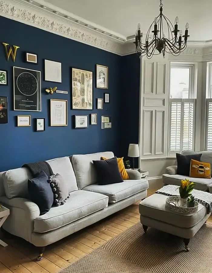 48 Blue Grey Living Room Ideas with Style and Calm 8 Refined Look With Navy Accent