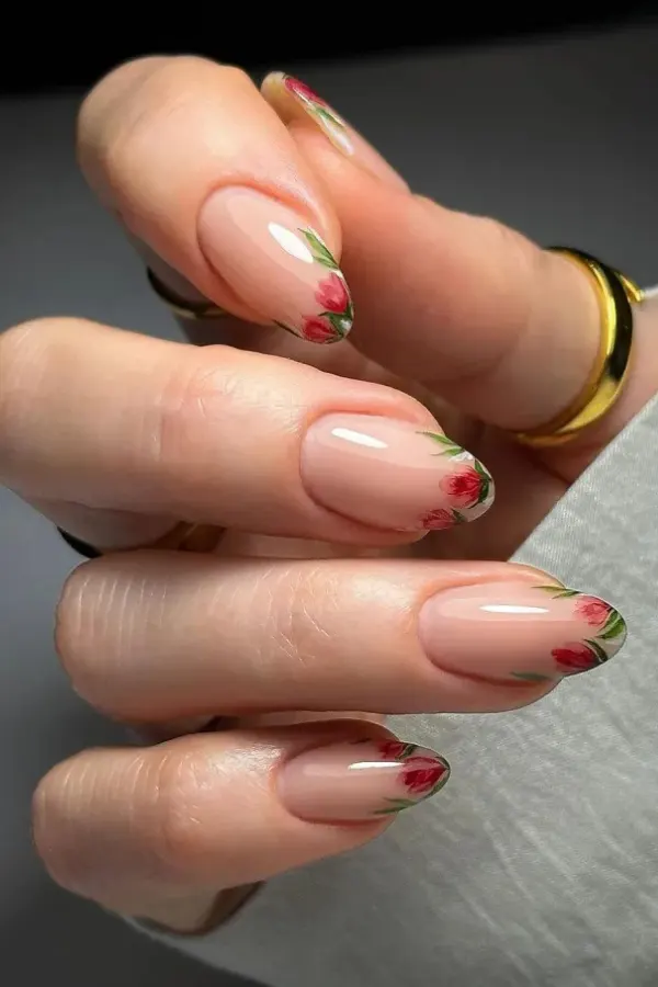 54 Elegant Flower Nail Designs Floral Mani Ideas To Copy This Season 36 Romantic Tulip Nails
