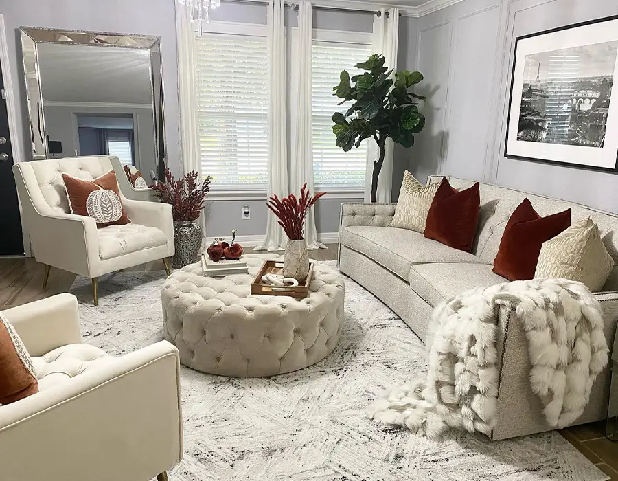 48 Glam Living Room Ideas with Timeless Style 24 Rust And Ivory Fall Living Room
