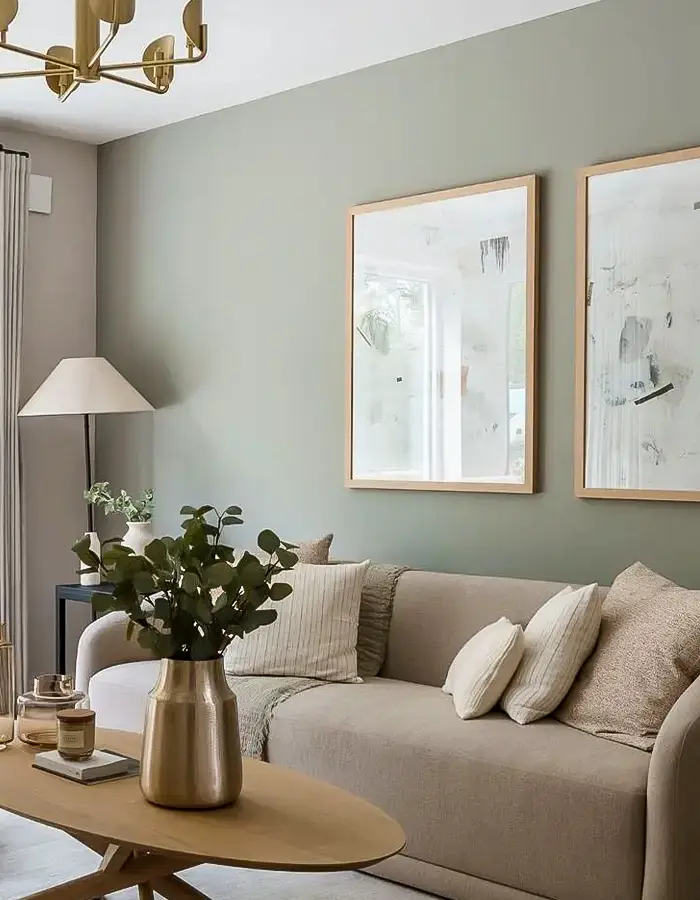 46 Green And Beige Living Room Ideas With Calm Style 9 Sage Green Accent with Soft Beige