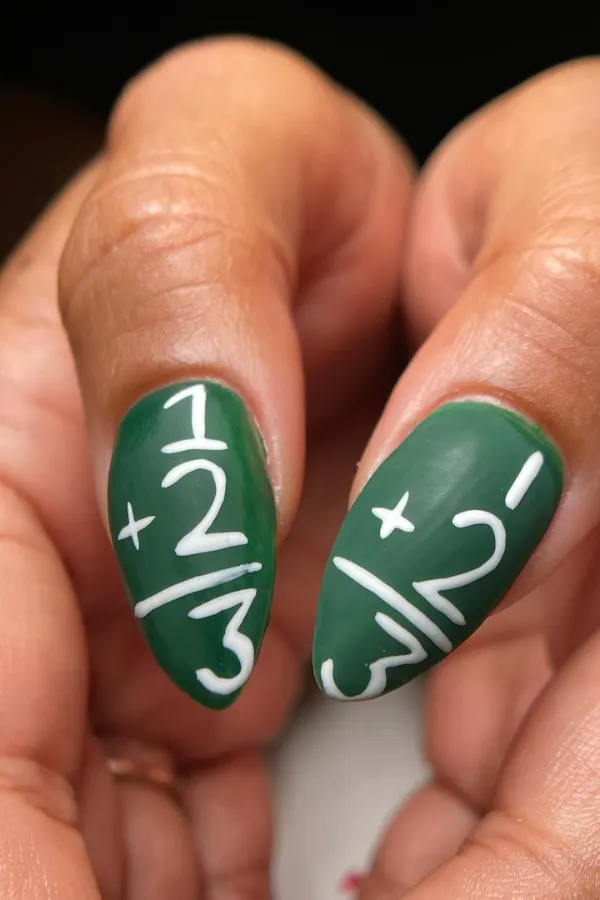 School Inspired Thumbs Nails Design
