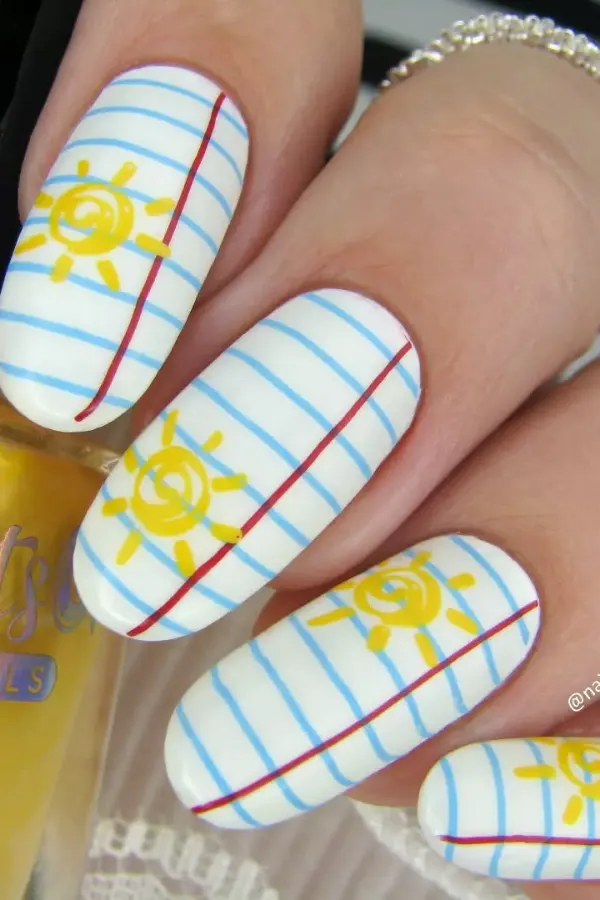 School Notebook Nails Design