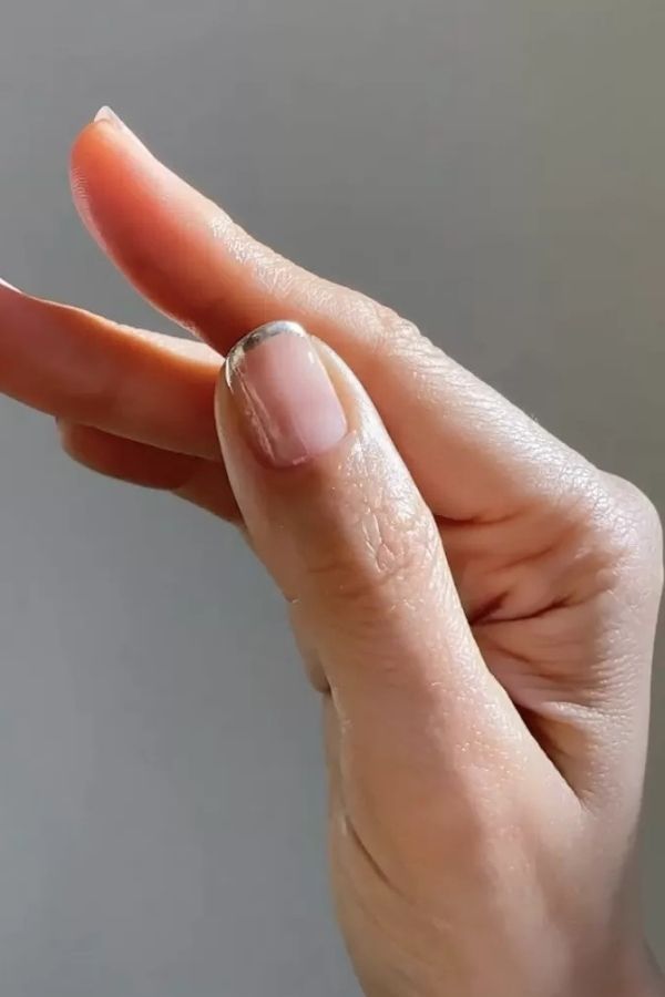 36 Subtle Yet Cute Minimal Nail Designs Mani Ideas You’ll Love to Wear 13 Silver-Tipped Simplicity
