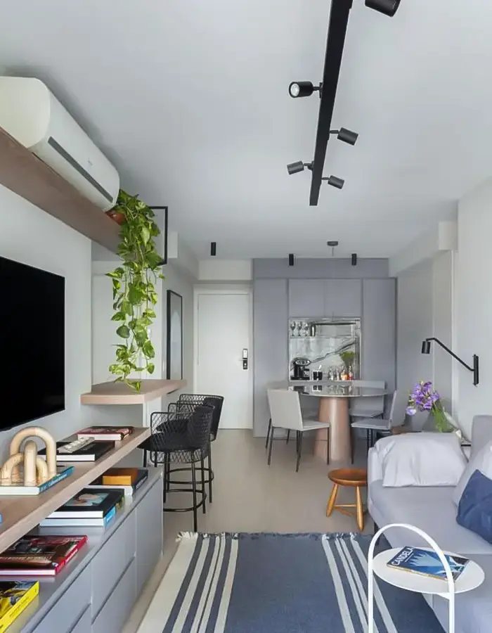 47 Narrow Living Room Decor Ideas That Maximize Space 42 Small Space Simple TV Setup