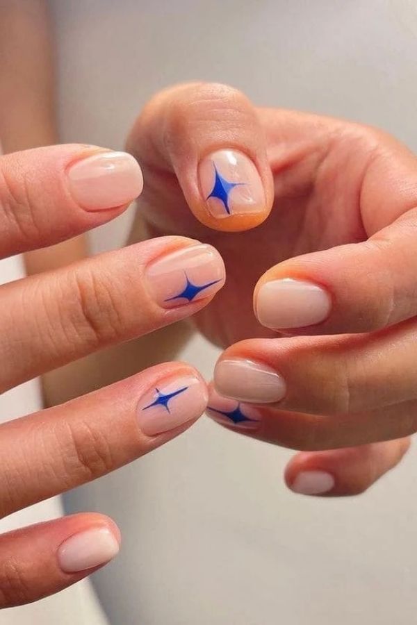 36 Subtle Yet Cute Minimal Nail Designs Mani Ideas You’ll Love to Wear 25 Blue Sparkle Soft Milky Nails