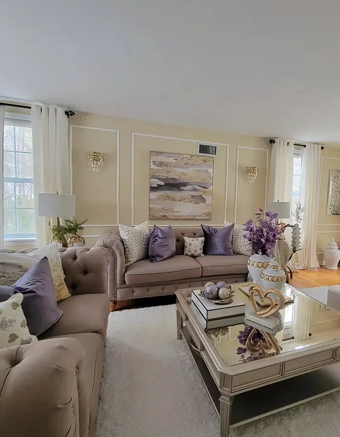 48 Glam Living Room Ideas with Timeless Style 19 Soft Neutral Living Room With Glam Accents