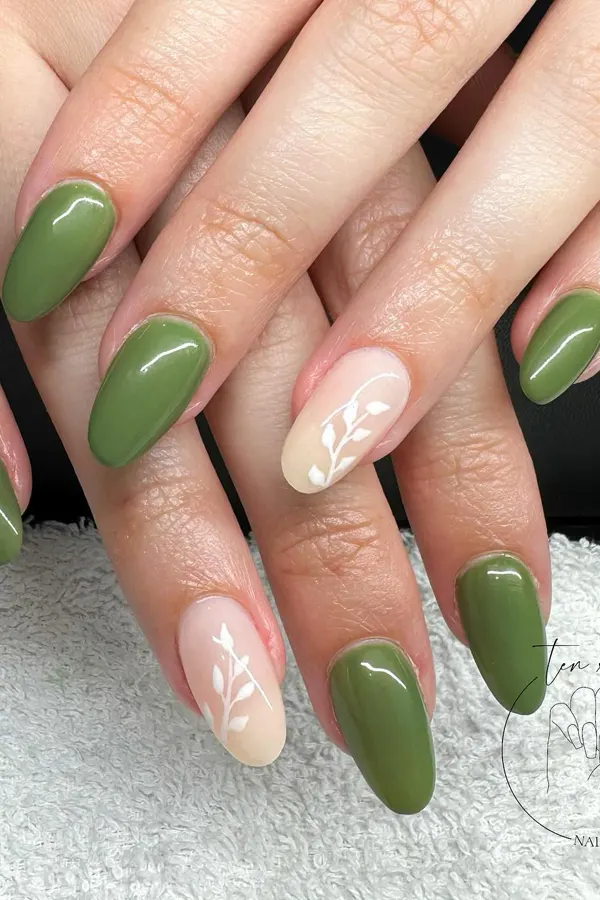 Soft Spring Floral Accent Mani