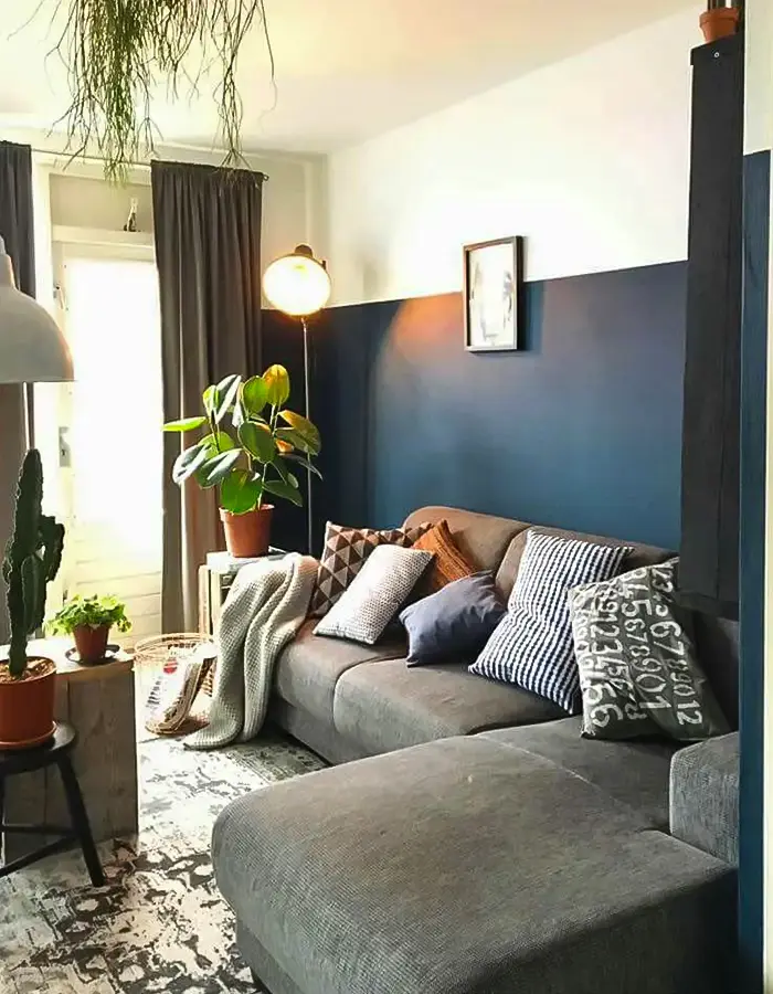 48 Blue Grey Living Room Ideas with Style and Calm 12 Soften Navy With Color Blocking