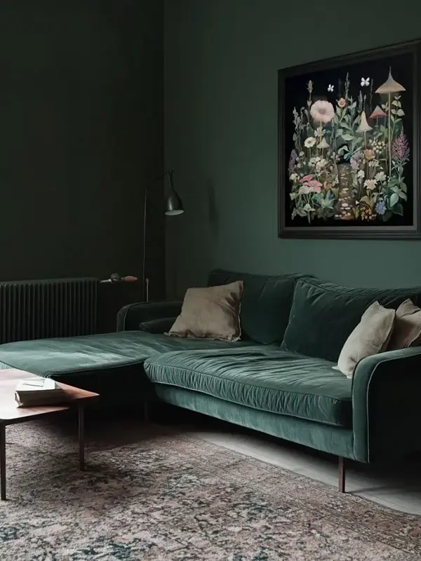 Soothing Green with Floral Accents