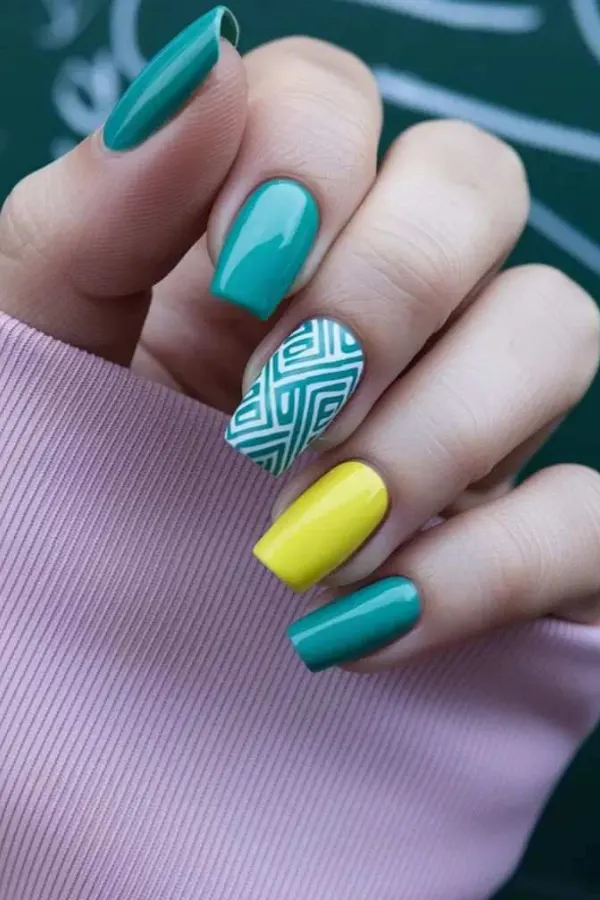 Square Back to School Nails