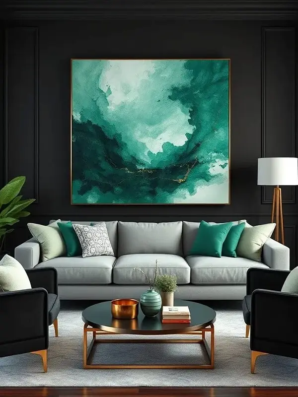 Statement Art in Emerald Tones