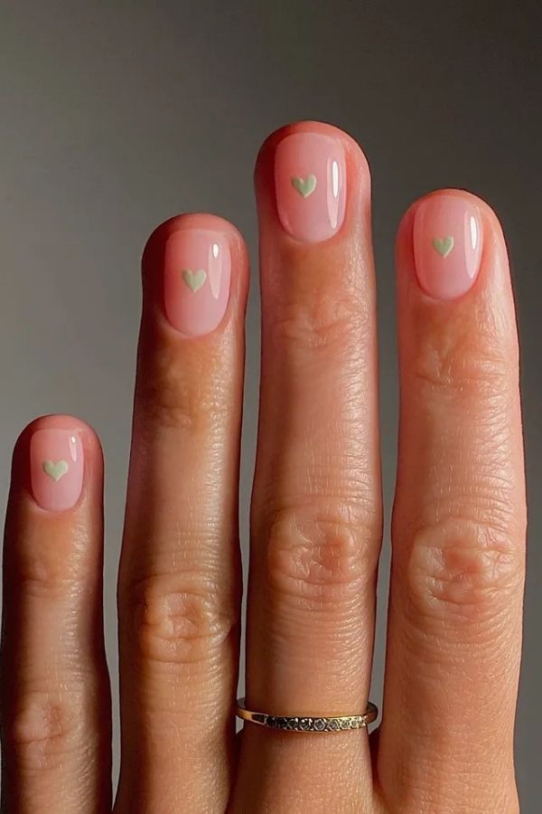 36 Subtle Yet Cute Minimal Nail Designs Mani Ideas You’ll Love to Wear 19 Tiny Heart Nail Art