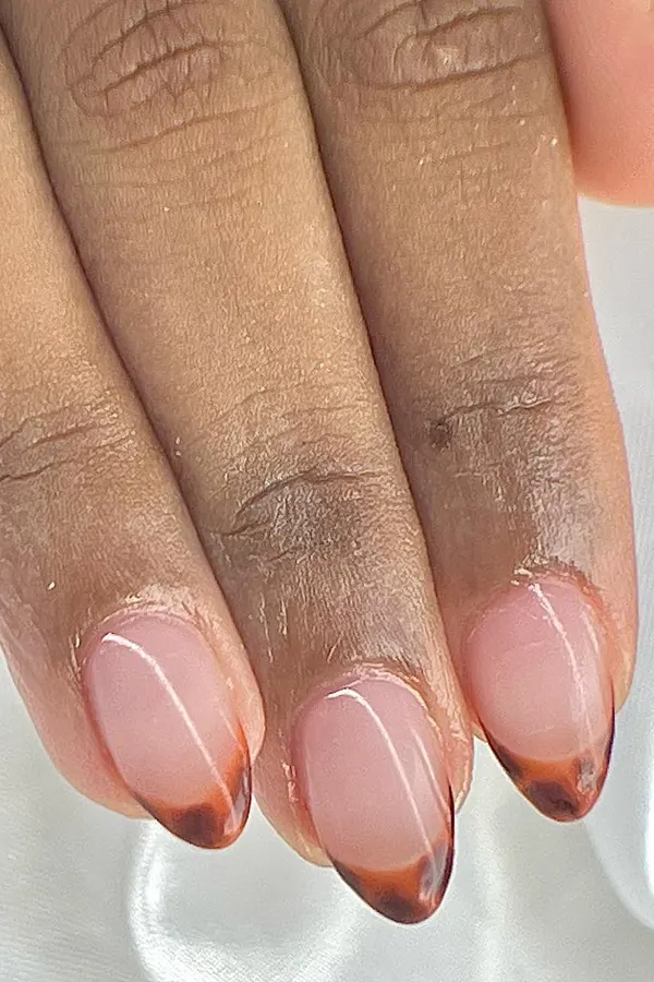 44 Simple Clear Nail Designs For Fresh, Clean, and Modern Mani Look 11 Tortoiseshell French Tips