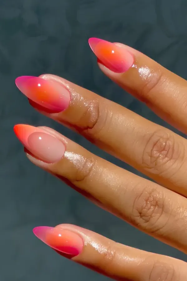 32 Cute Sunset Nails Design Mani Styles That Feel Like Golden Hour 15 Translucent Jelly Manicure