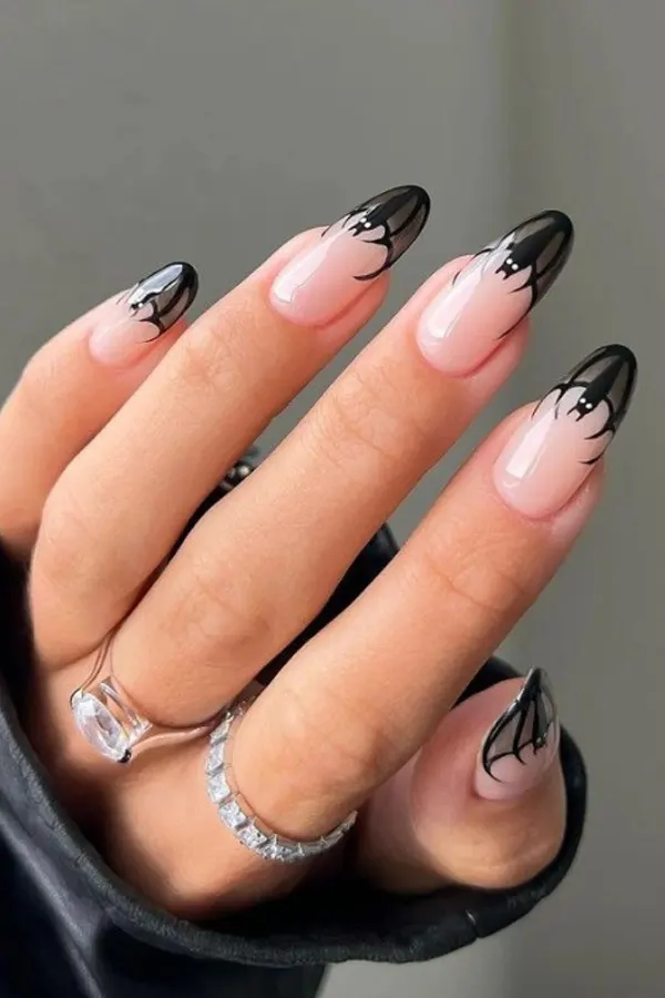 Spooky Bats Nails Art