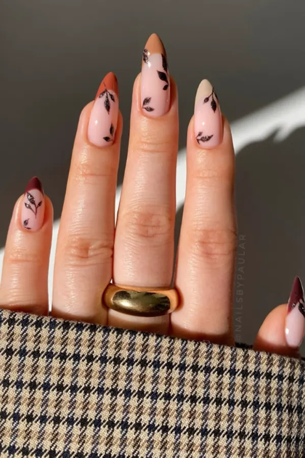 47 Cozy Cute Fall Nails Designs Autumn Mani Ideas You Must Try This Season 29 Forest Vibes Autumn Nails Idea