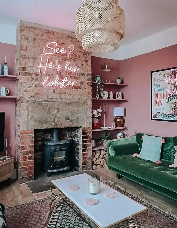 48 Glam Living Room Ideas with Timeless Style 47 Vibrant Living Room With Neon Flair