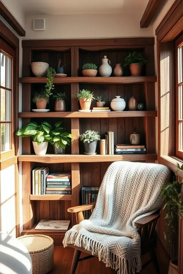Warm Rustic Shelves That Charm