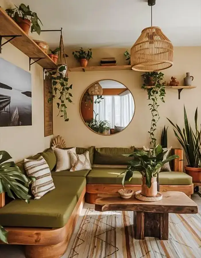 46 Green And Beige Living Room Ideas With Calm Style 7 Warm Tan Meets Natural Greens