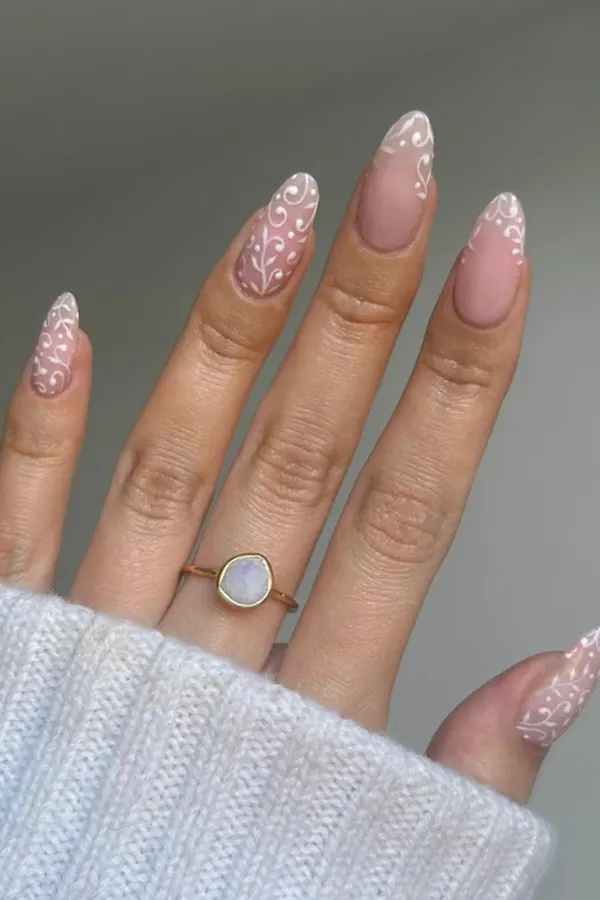 37. Glam Fall Wedding Nail Ideas For Guests & Bride That Look Great in Every Photo 37 White Neutral Minimal Nails