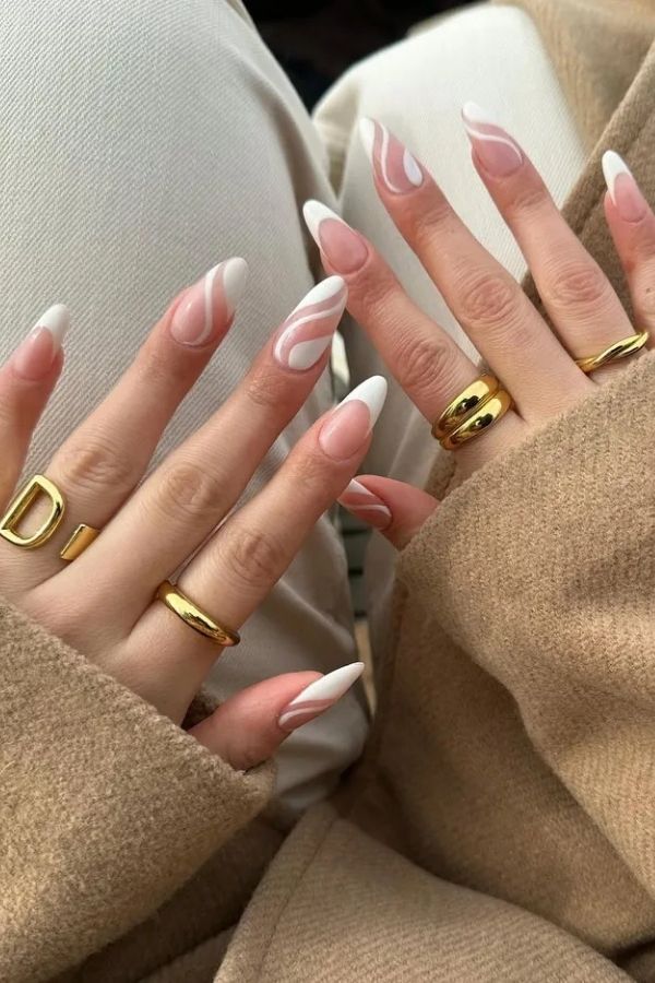 White Swirl French Accent