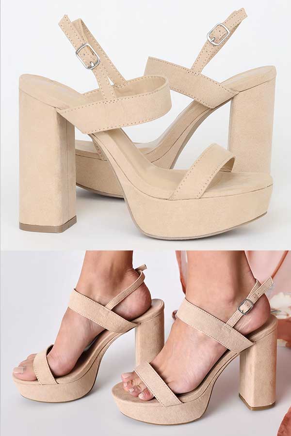 50 Stunning College Graduation Dresses to Make You Stand Out 20 Acee Suede Platform Statement Heels