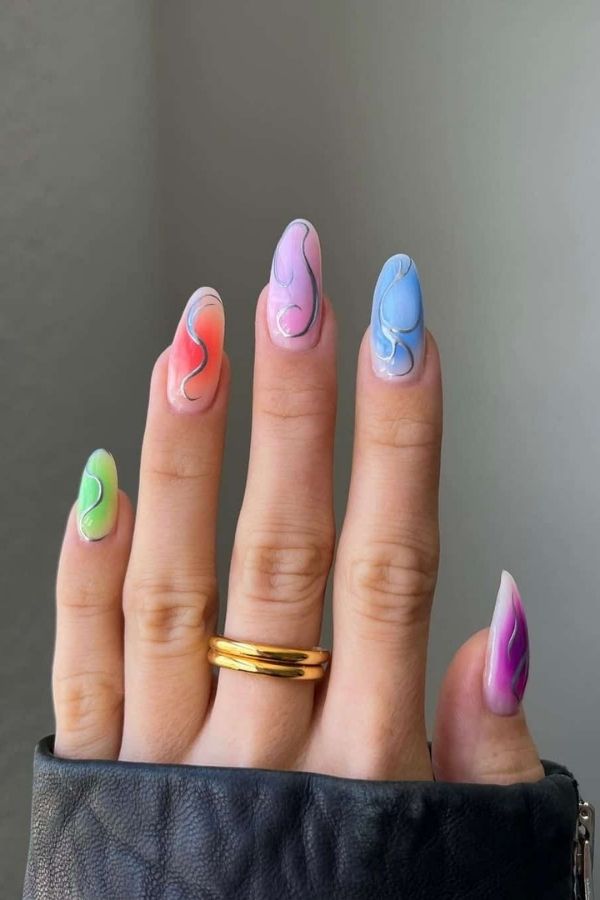 Airbrushed Styles Nail Art For July