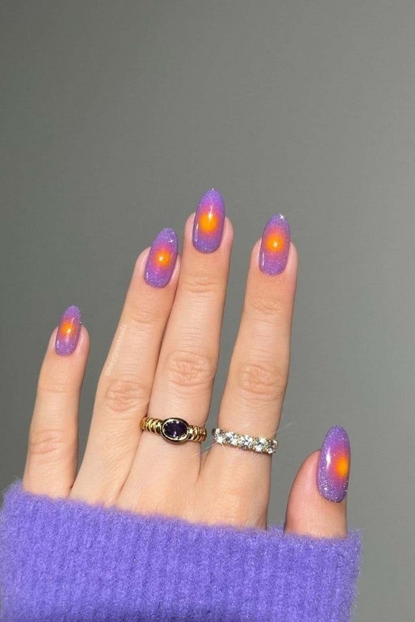 Aura Reflective Glitter Manicure For July