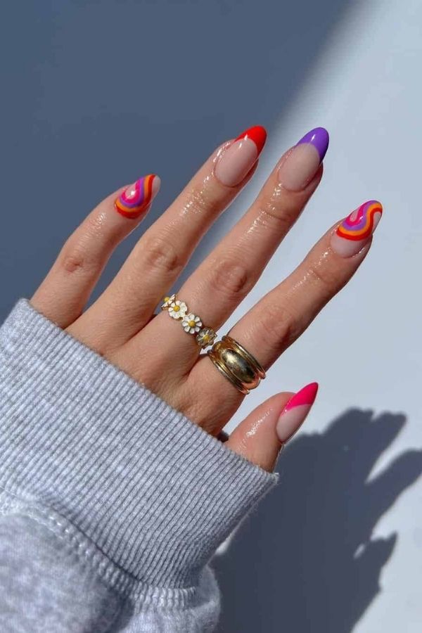 Brightly Colored Swirls for July
