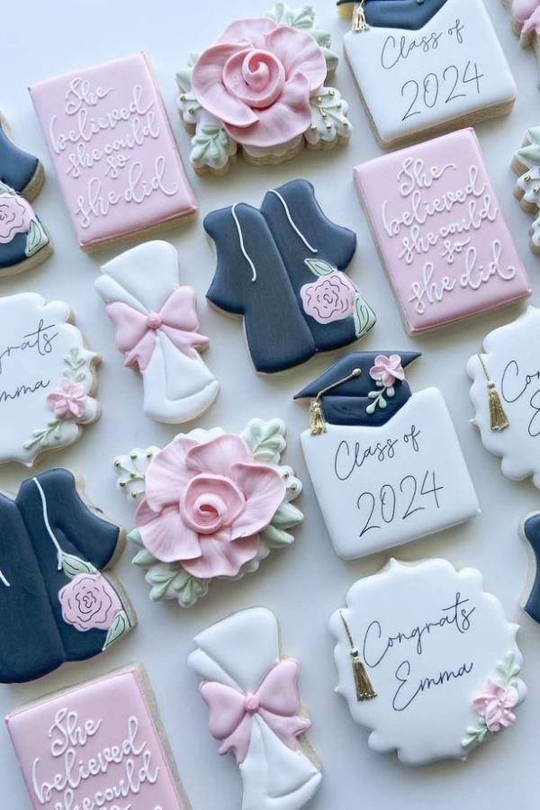 Custom Pink Grad Cookies Table 1