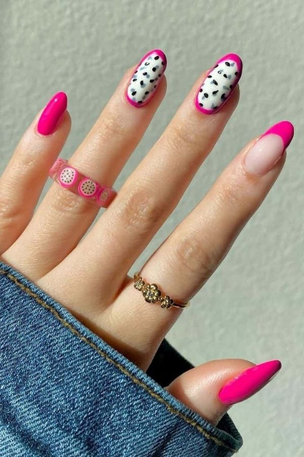Dragon Fruit July Nails