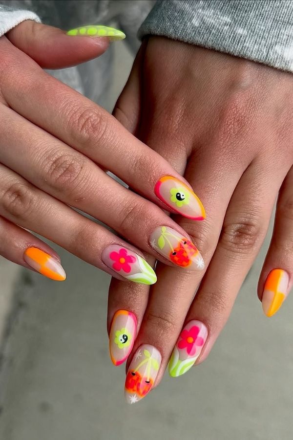 Funky Neon Nail Art