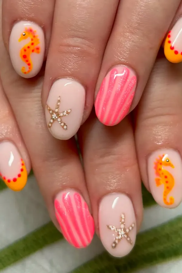 Gorgeous Sea Theme Nails