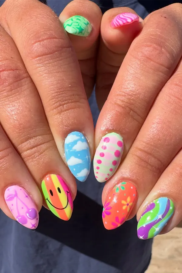 Happy Bright Summer Nails