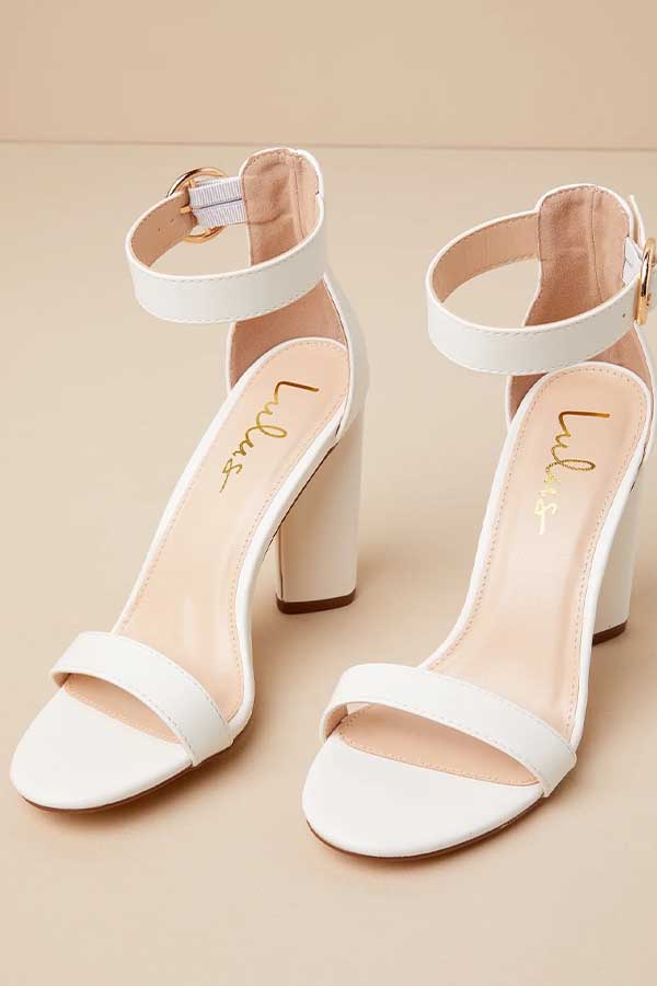 50 Stunning College Graduation Dresses to Make You Stand Out 23 Kamali Off White Elegance Heels