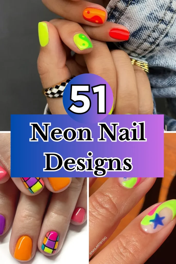 Lovely Bright Neon Nail Designs and Mani Nails Colors That Are Trending This Year