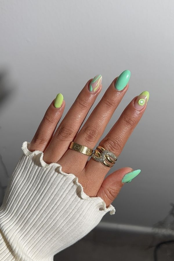 Neon Green Statement Nails