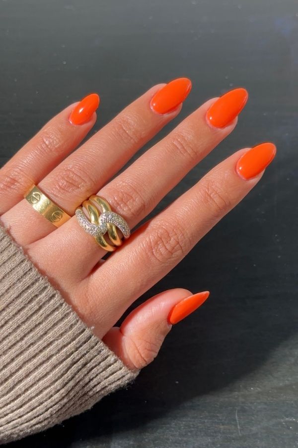 Neon Orange Nail Ideas