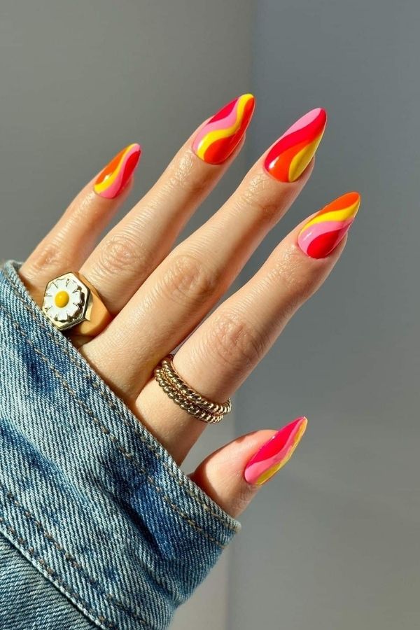 Pretty Bright Neon Summer Nails For July