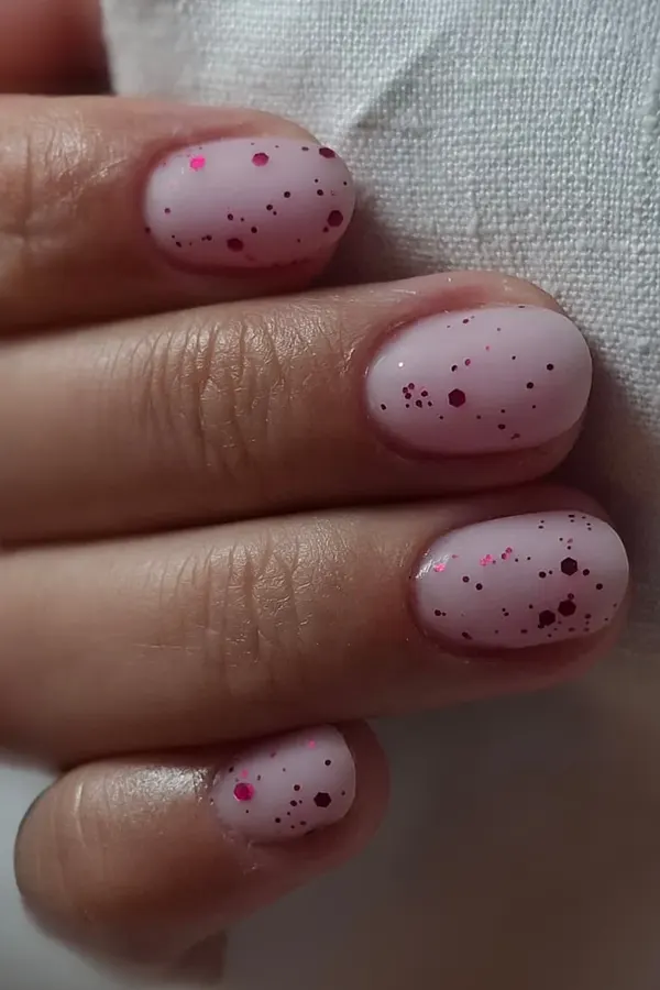 Red Sprinkles Nails Art