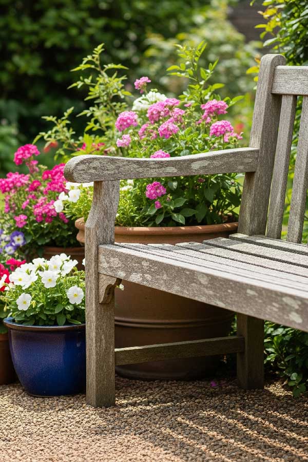 Rustic Bench Garden Spot