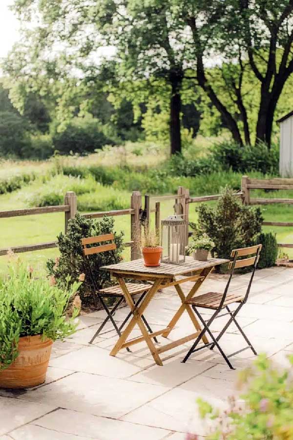 Rustic Table Garden Scene