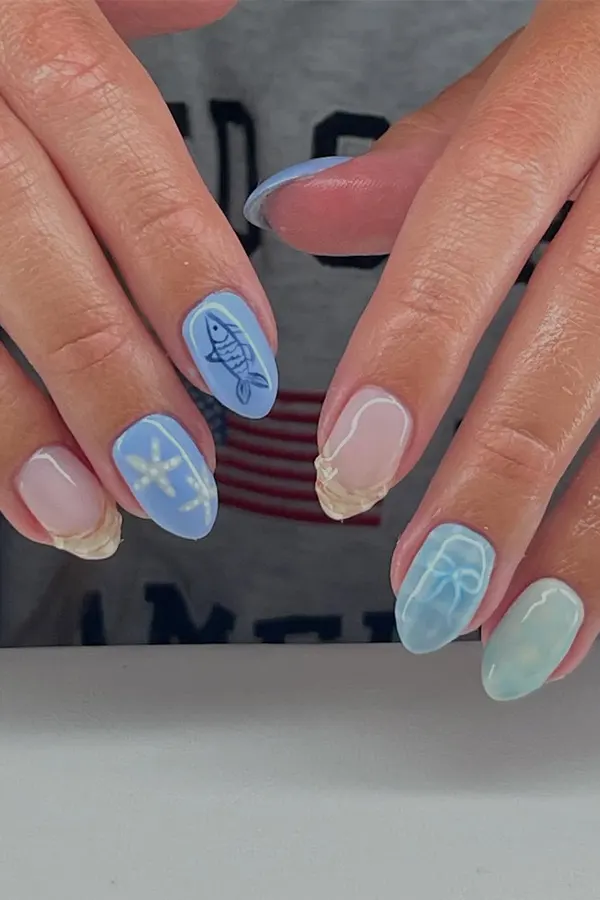 Sea Tide Inspired Nails