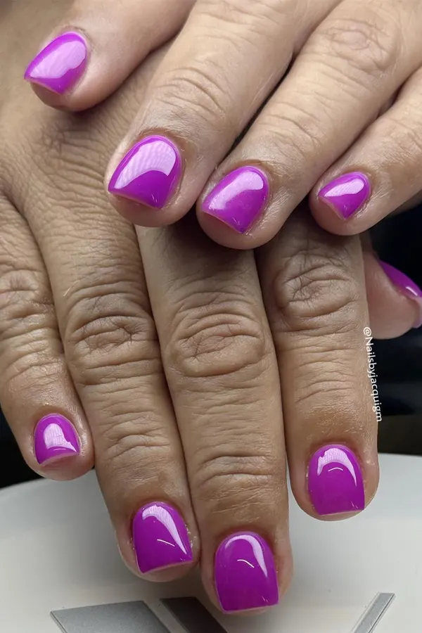 Short Purple Nails Idea