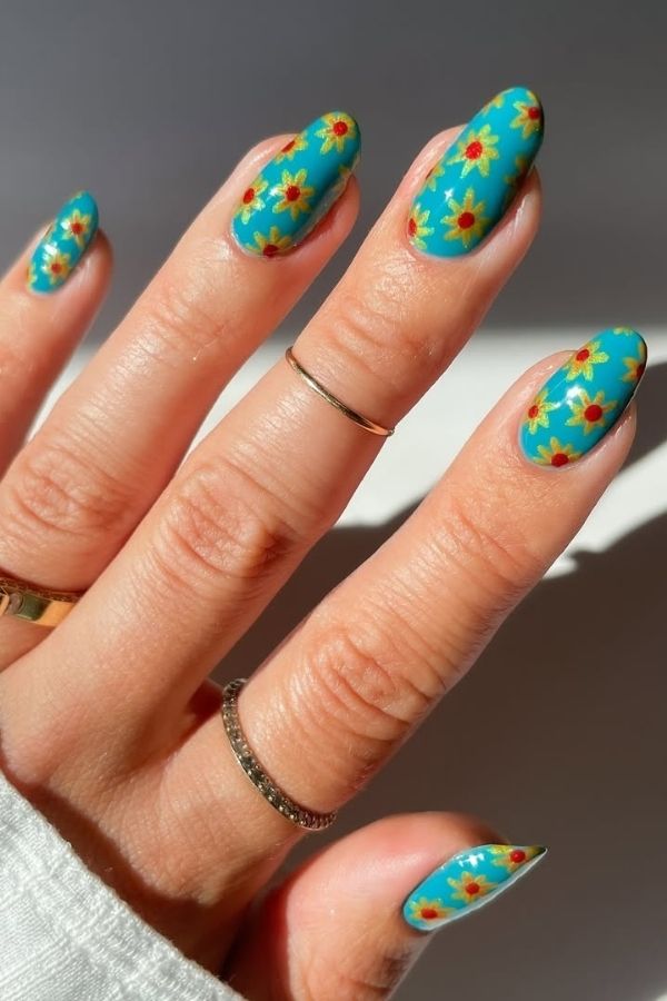 Sunflower Nail Art Ideas