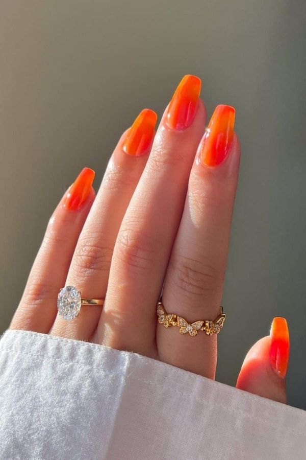 Tequila Sunrise Summer Nails For July