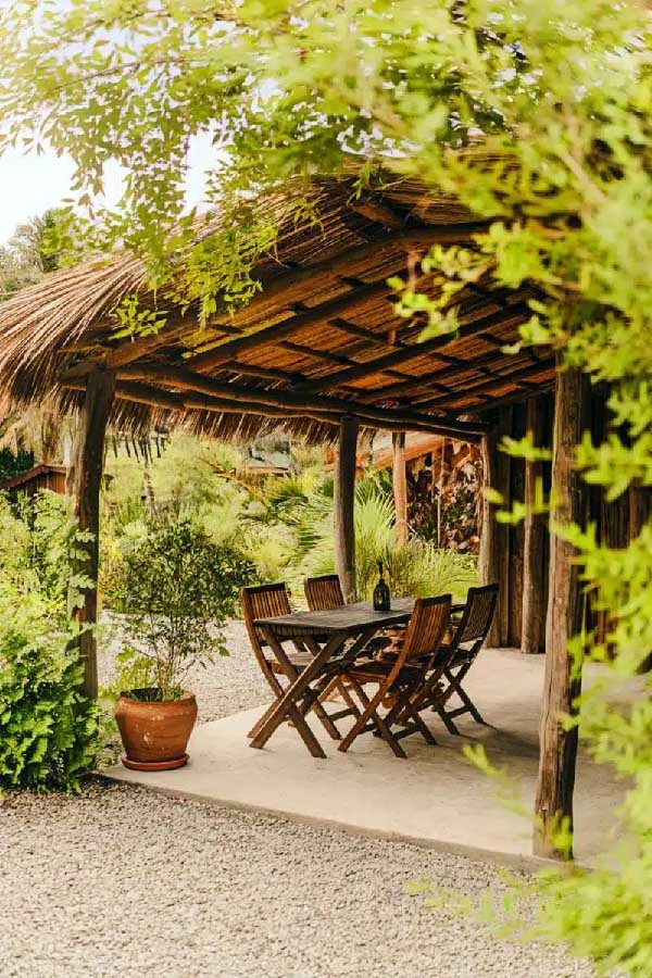 Thatched Roof Garden Scene