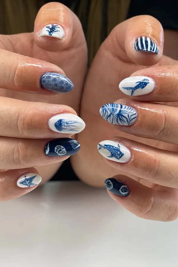 Whale Shark Nails Designs